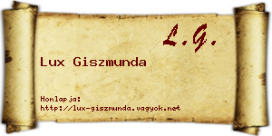Lux Giszmunda névjegykártya